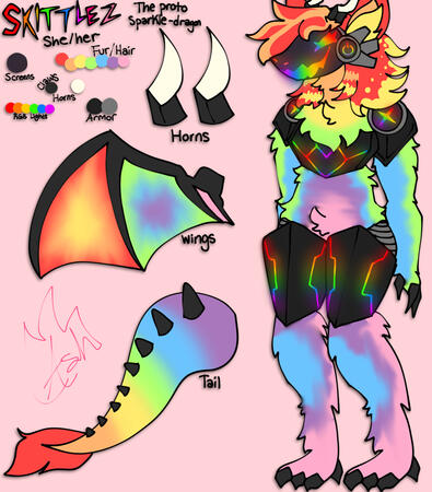 Single Body, Flat Color, Protogen Reference Sheet