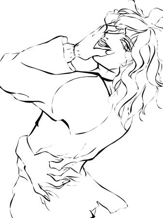 Half Body Lineart, Manga/Anime Style